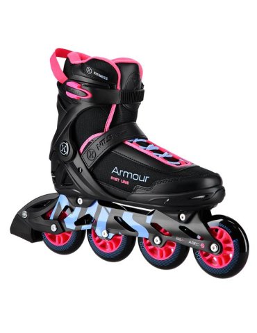 Patines em linha ARMOUR NEGRO-ROSA Δ NILS EXTREME For All Ages