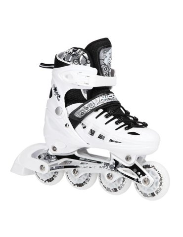 Patines Ajustables 4 en 1 Nils Extreme LED Pure White