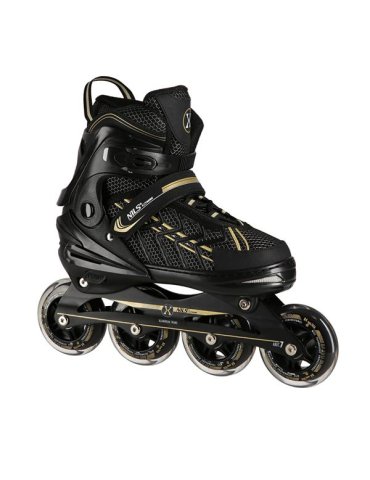 NA1128  BLACK-GOLD SIZE L(39-42) IN-LINE SKATES NILS EXTREME