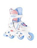 Patins à roulettes réglables 3 en 1 blancs et roses pour fille – Évolutifs et sécuritaires 1 