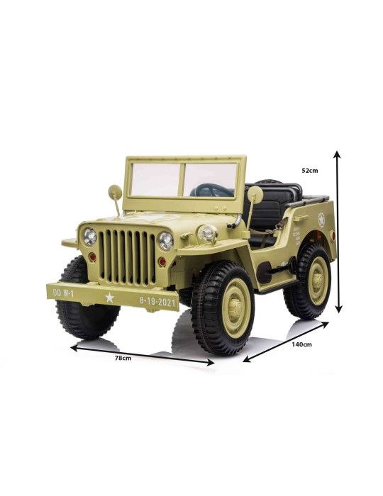 Electric Off-Road Vehicle for Kids ARMY of the USA 12V – Three Seats, 4x4 Off-road - Patilandia 