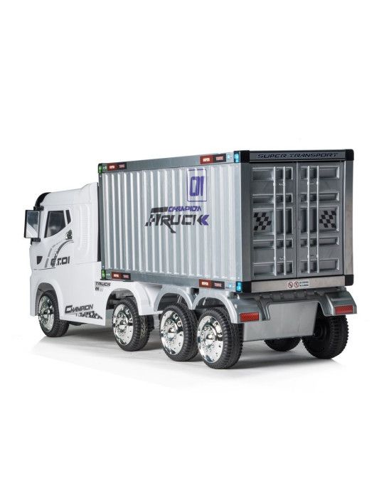 ELECTRIC CHILDREN'S TRUCK TRUCK WITH 12V CONTAINER TRAILER CHILDREN'S ELECTRIC CARS - Patilandia 