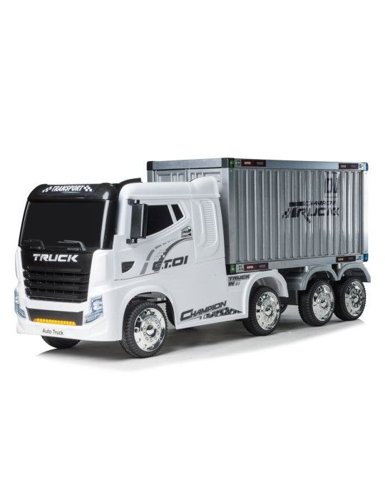 ELECTRIC CHILDREN'S TRUCK TRUCK WITH 12V CONTAINER TRAILER CHILDREN'S ELECTRIC CARS - Patilandia 