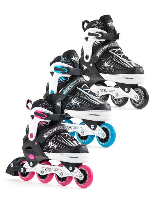 LES ROLLERS DE PRESSE RÉGLABLE BLEU PATINS À ROUES ALIGNÉES - Patilandia 