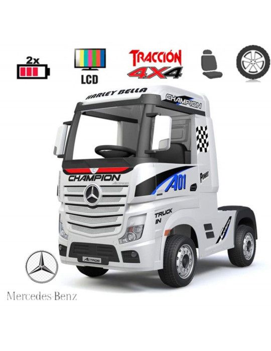 CAMION ELETTRICO PER BAMBINI Mercedes Actros 12V 2.4G 4X4 AUTOMOBILI PER MESTIERE - Patilandia 