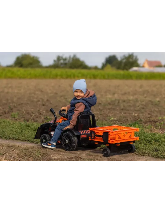 Tractor Eléctrico Infantil FARMER 6V – Cucharón, Remolque, LED