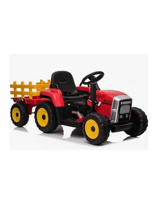 Tracteur électrique pour enfants avec remorque 12V – Monoplace, Télécommande