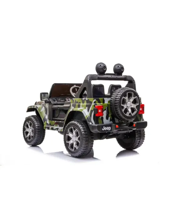 Jeep Wrangler Rubicon Camouflage tout-terrain pour enfants 12V – MP4