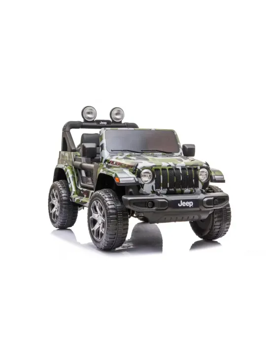 Jeep Wrangler Rubicon Camouflage tout-terrain pour enfants 12V – MP4