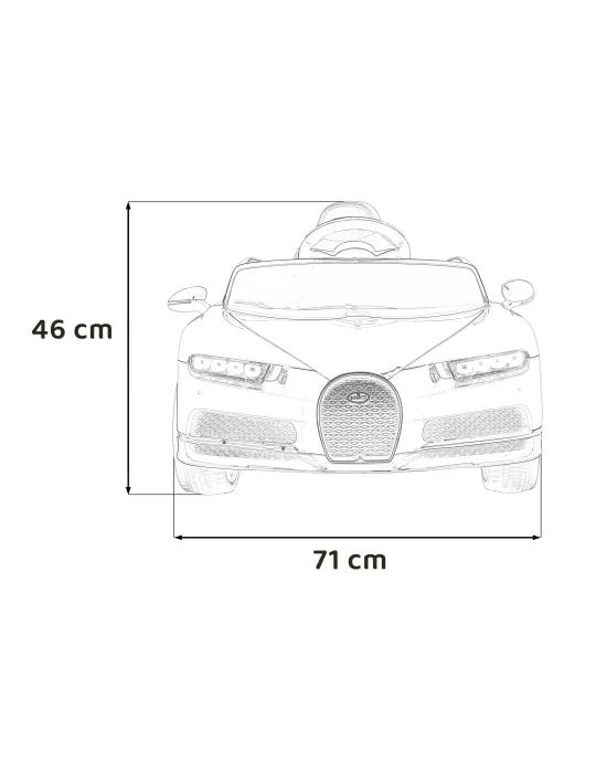 Carro elétrico infantil Bugatti Chiron 12V |Controle dos pais e luzes LED CARROS ELÉTRICOS INFANTIS - Patilandia 