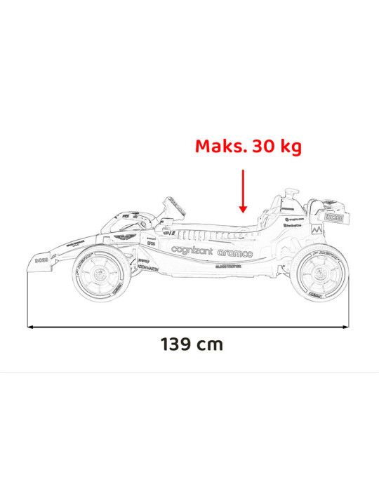 Coche eléctrico infantil Formula 1 Aston Martin Aramco 24V AUTO ELETTRICHE PER BAMBINI - Patilandia 