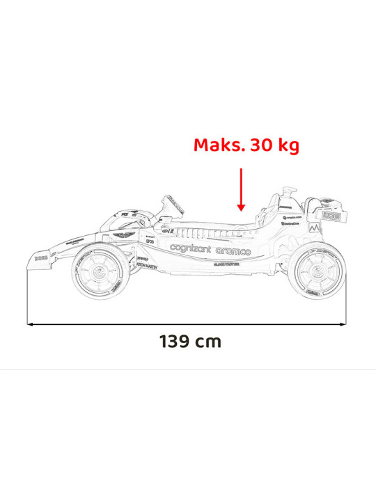 Coche eléctrico infantil Formula 1 Aston Martin Aramco 24V