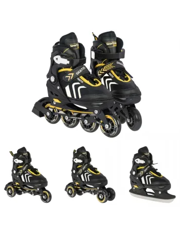 Skates 4 en 1 con Ajuste de Talla Color Amarillo