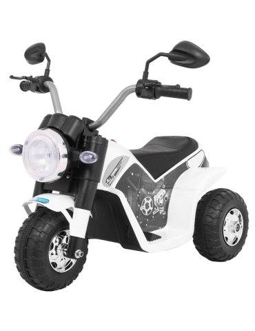 Triciclo elétrico infantil MiniBike 6V com assento de couro e luzes LED